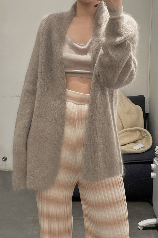 SWAYING/KNIT Seamless Mohair Suit SW211SZ32 Camel PS16